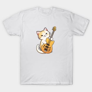 Cat Rocking Bass Guitar T-Shirt